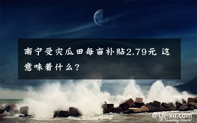 南宁受灾瓜田每亩补贴2.79元 这意味着什么?
