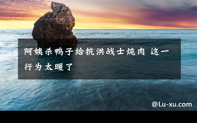 阿姨杀鸭子给抗洪战士炖肉 这一行为太暖了
