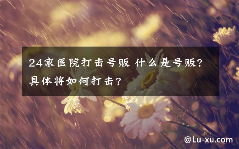 24家医院打击号贩 什么是号贩?具体将如何打击?