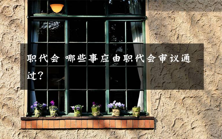 职代会 哪些事应由职代会审议通过？