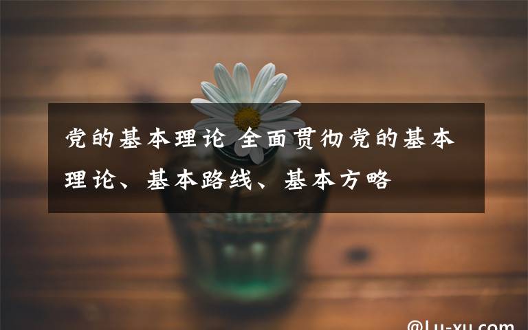 党的基本理论 全面贯彻党的基本理论、基本路线、基本方略