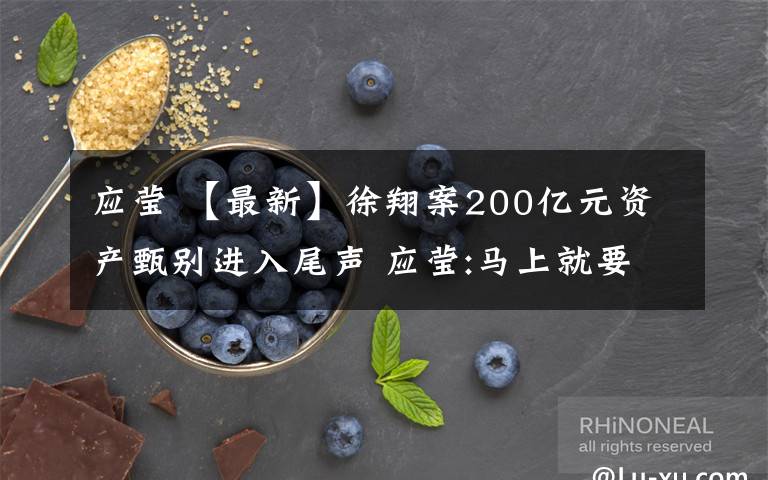 应莹 【最新】徐翔案200亿元资产甄别进入尾声 应莹:马上就要移交执行了