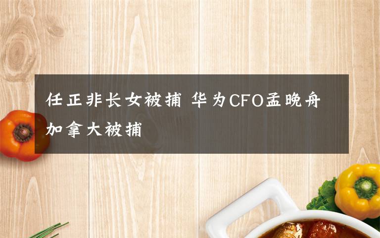 任正非长女被捕 华为CFO孟晚舟加拿大被捕