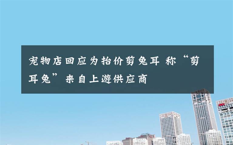 宠物店回应为抬价剪兔耳 称“剪耳兔”来自上游供应商
