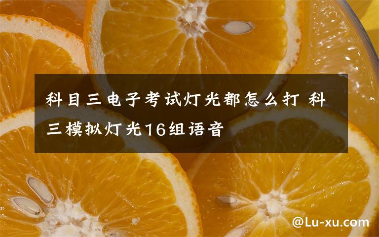 科目三电子考试灯光都怎么打 科三模拟灯光16组语音