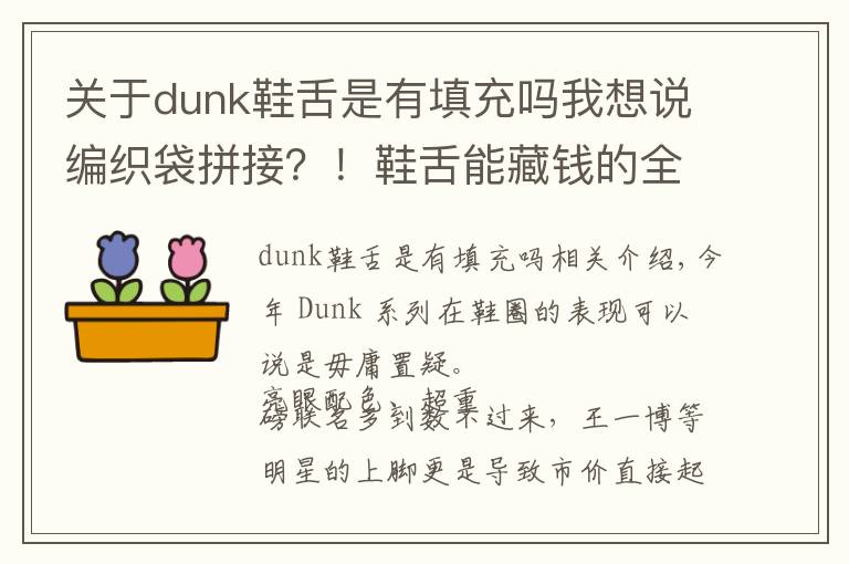 关于dunk鞋舌是有填充吗我想说编织袋拼接？！鞋舌能藏钱的全新 Dunk 明年发售