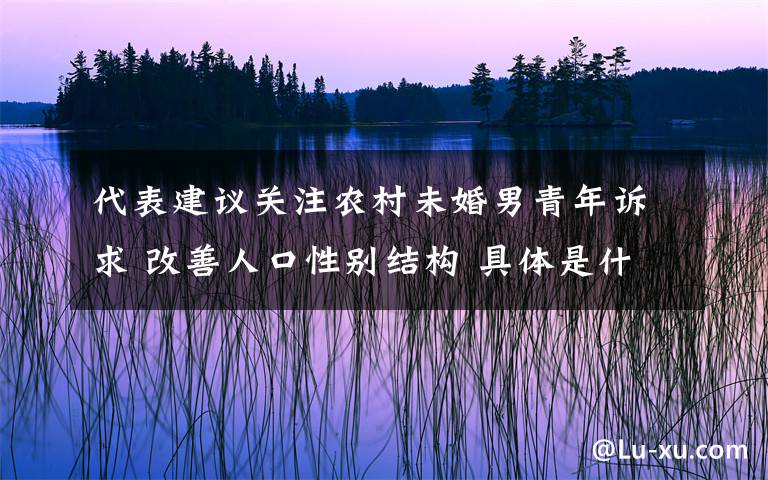 代表建议关注农村未婚男青年诉求 改善人口性别结构 具体是什么情况？