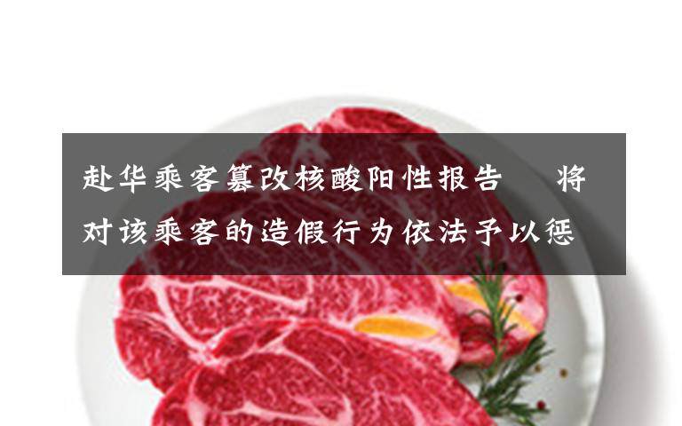 赴华乘客篡改核酸阳性报告  将对该乘客的造假行为依法予以惩处 事件详细经过！