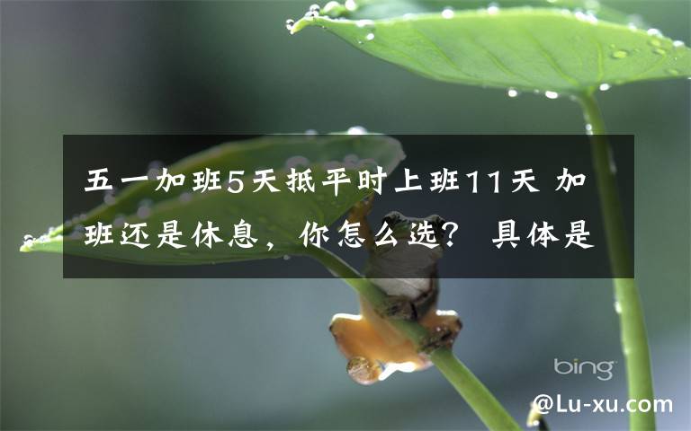 五一加班5天抵平时上班11天 加班还是休息，你怎么选？ 具体是啥情况?