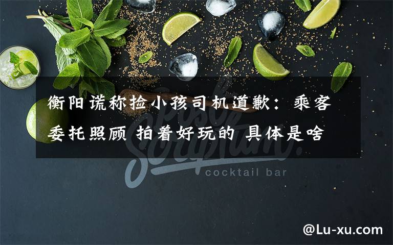 衡阳谎称捡小孩司机道歉：乘客委托照顾 拍着好玩的 具体是啥情况?