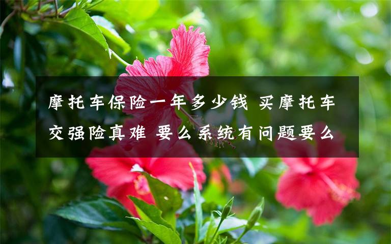 摩托车保险一年多少钱 买摩托车交强险真难 要么系统有问题要么保单用完了