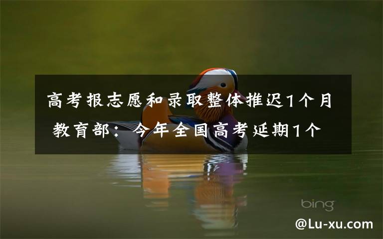 高考报志愿和录取整体推迟1个月 教育部：今年全国高考延期1个月 7月7日8日举行 报志愿和录取整体推迟