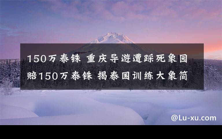 150万泰铢 重庆导游遭踩死象园赔150万泰铢 揭泰国训练大象简直残忍至极