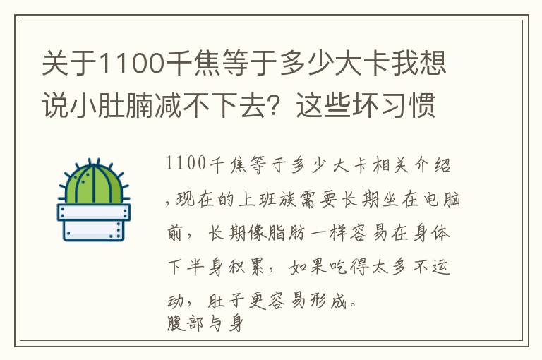 关于1100千焦等于多少大卡我想说小肚腩减不下去？这些坏习惯可能是祸首