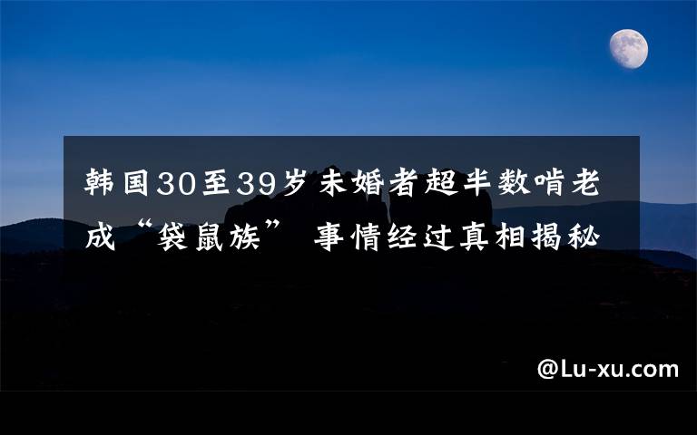 韩国30至39岁未婚者超半数啃老成“袋鼠族” 事情经过真相揭秘！