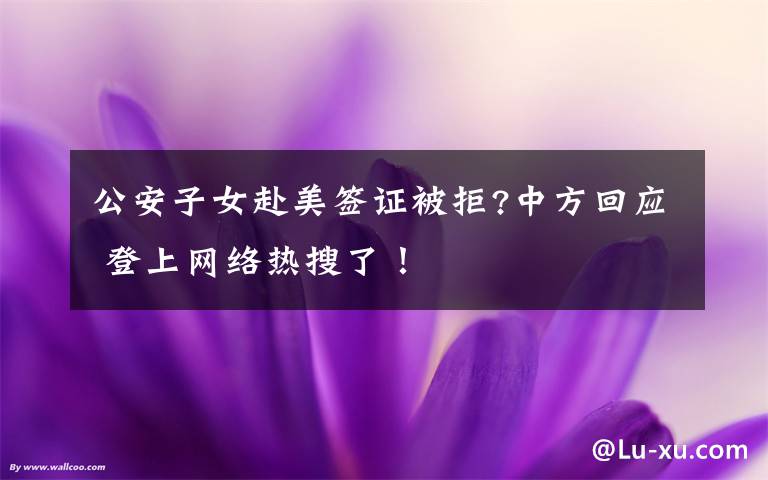 公安子女赴美签证被拒?中方回应 登上网络热搜了！