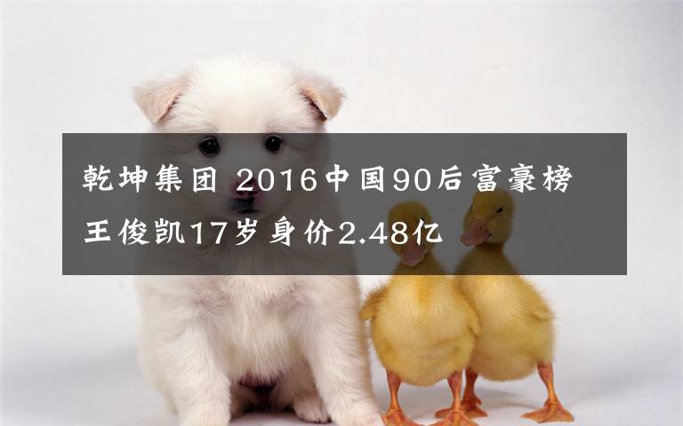 乾坤集团 2016中国90后富豪榜 王俊凯17岁身价2.48亿