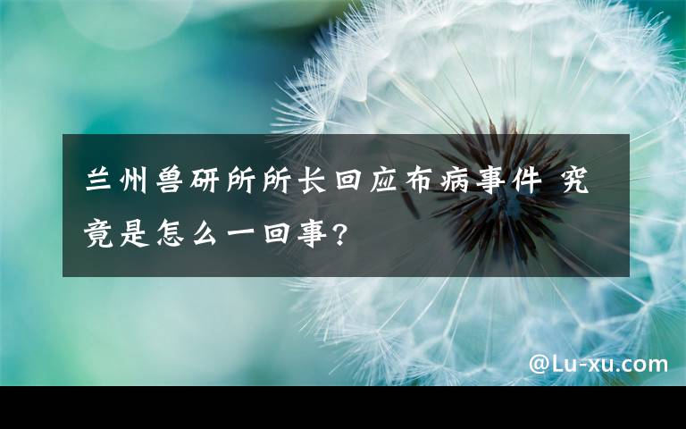 兰州兽研所所长回应布病事件 究竟是怎么一回事?