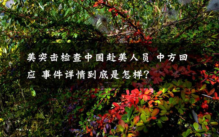 美突击检查中国赴美人员 中方回应 事件详情到底是怎样？