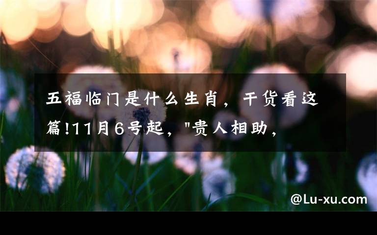 五福临门是什么生肖，干货看这篇!11月6号起，"贵人相助，升官发财"，五福临门的三大生肖，还有谁