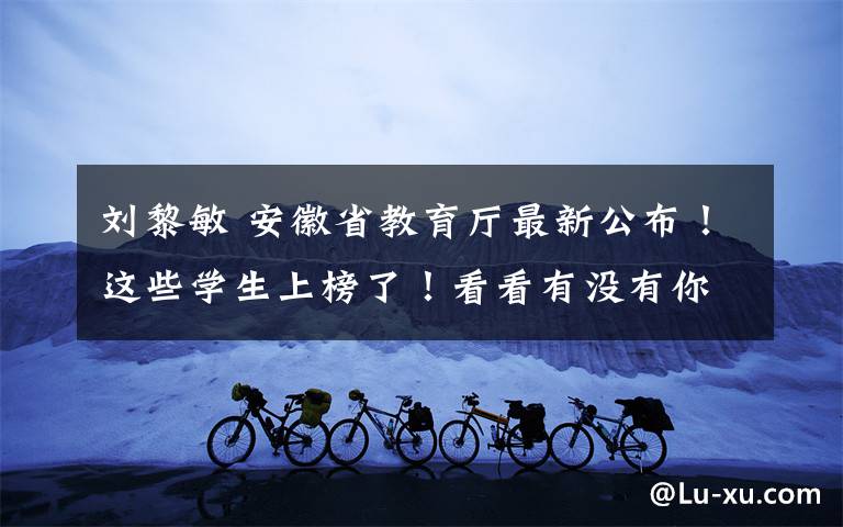 刘黎敏 安徽省教育厅最新公布！这些学生上榜了！看看有没有你认识的？