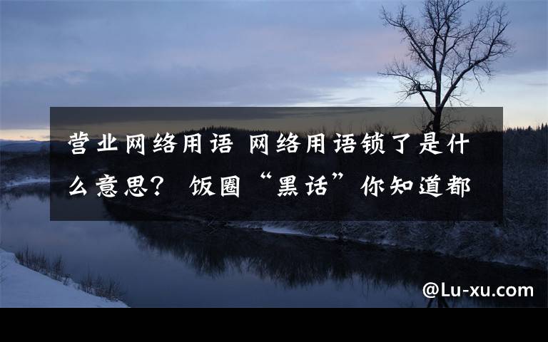 营业网络用语 网络用语锁了是什么意思？ 饭圈“黑话”你知道都是什么意思吗？