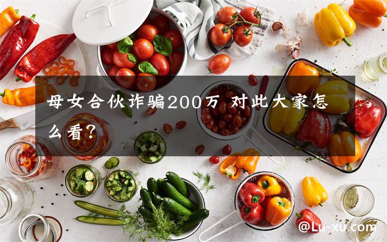 母女合伙诈骗200万 对此大家怎么看？