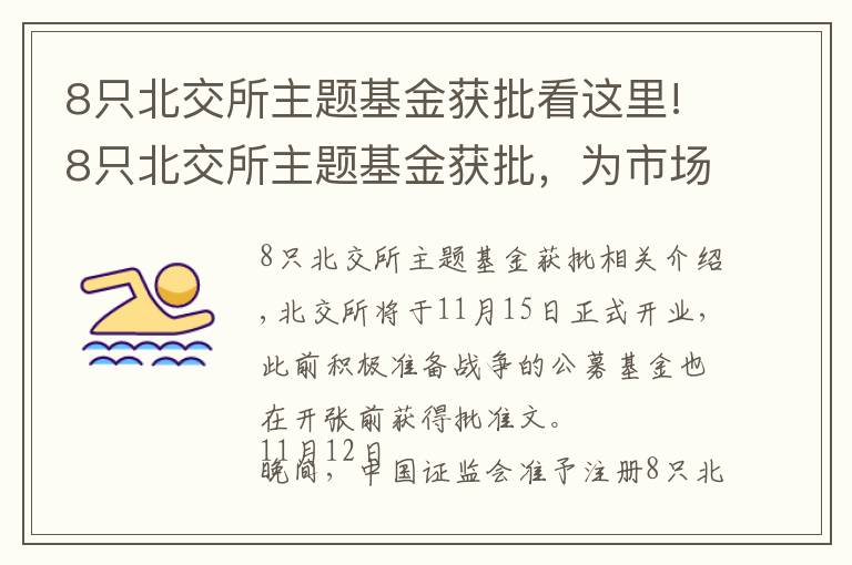 8只北交所主题基金获批看这里!8只北交所主题基金获批，为市场注入长期资金