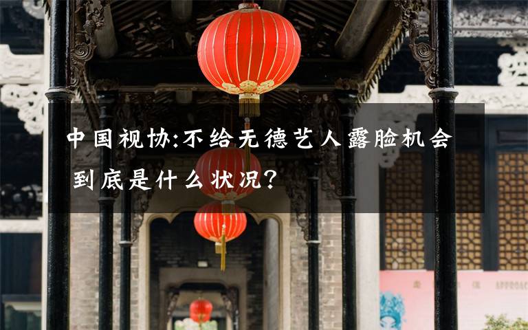 中国视协:不给无德艺人露脸机会 到底是什么状况？