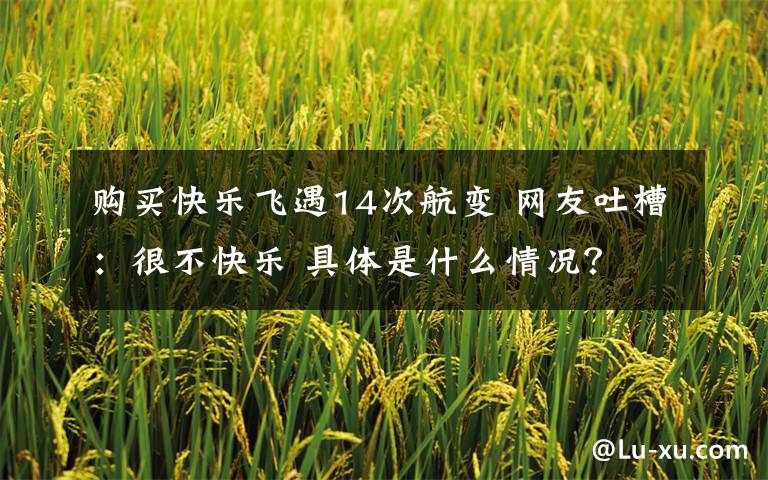 购买快乐飞遇14次航变 网友吐槽：很不快乐 具体是什么情况？
