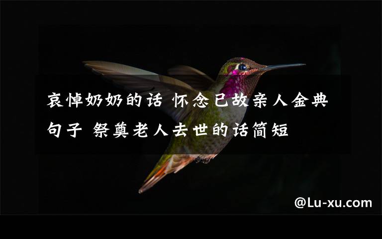 哀悼奶奶的话 怀念已故亲人金典句子 祭奠老人去世的话简短