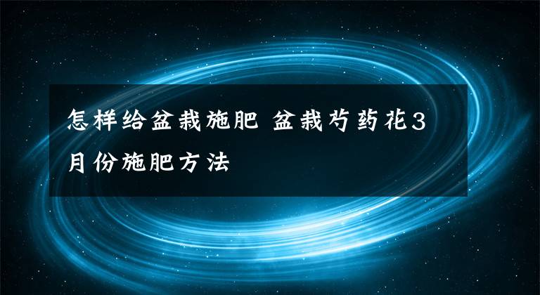 怎样给盆栽施肥 盆栽芍药花3月份施肥方法