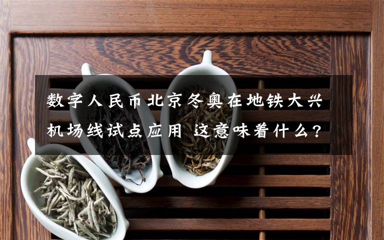 数字人民币北京冬奥在地铁大兴机场线试点应用 这意味着什么?