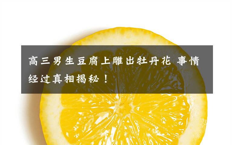高三男生豆腐上雕出牡丹花 事情经过真相揭秘！