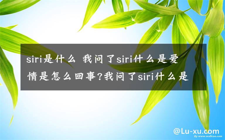 siri是什么 我问了siri什么是爱情是怎么回事?我问了siri什么是爱情是什么意思