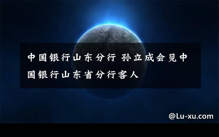 中国银行山东分行 孙立成会见中国银行山东省分行客人