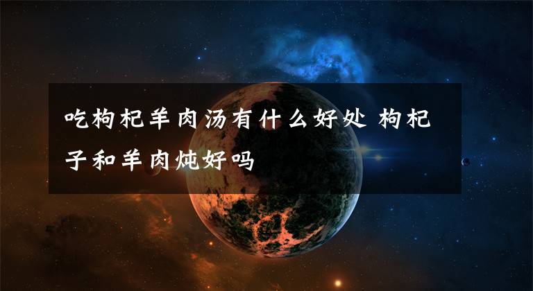 吃枸杞羊肉汤有什么好处 枸杞子和羊肉炖好吗