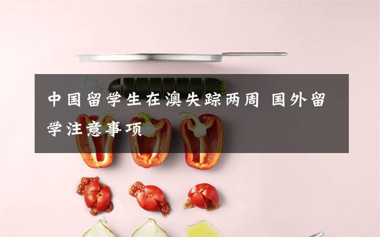 中国留学生在澳失踪两周 国外留学注意事项