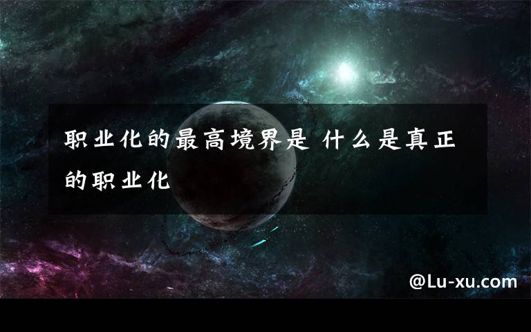 职业化的最高境界是 什么是真正的职业化