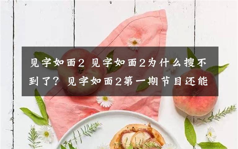 见字如面2 见字如面2为什么搜不到了？见字如面2第一期节目还能看到吗？