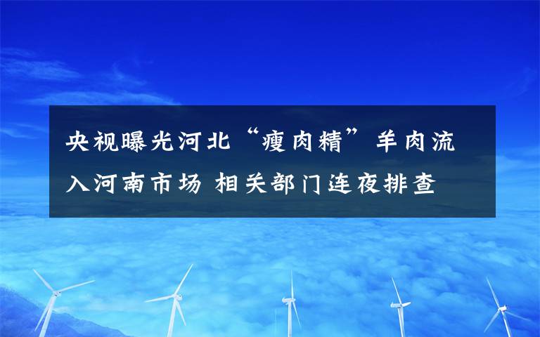 央视曝光河北“瘦肉精”羊肉流入河南市场 相关部门连夜排查 目前是什么情况？