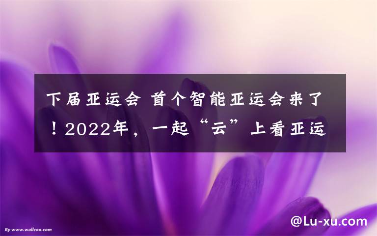 下届亚运会 首个智能亚运会来了！2022年，一起“云”上看亚运