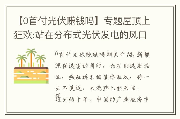 【0首付光伏赚钱吗】专题屋顶上狂欢:站在分布式光伏发电的风口 傻子都能赚钱