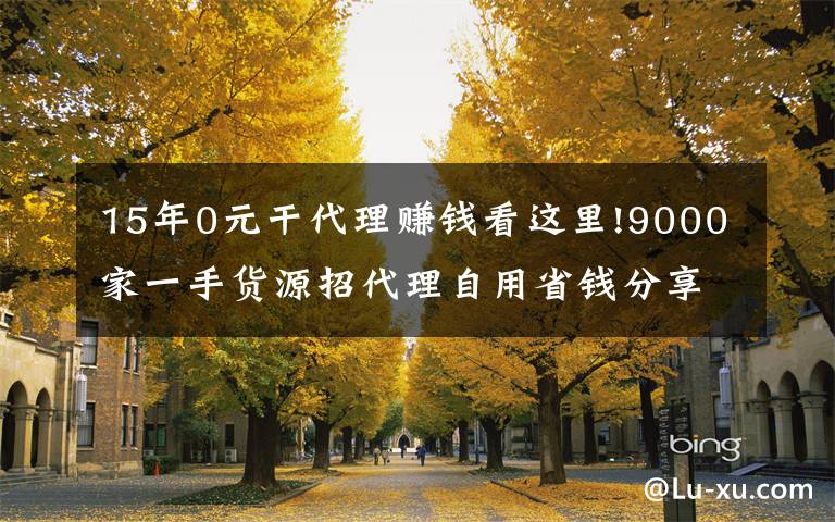 15年0元干代理赚钱看这里!9000家一手货源招代理自用省钱分享赚钱一件代发无需囤货