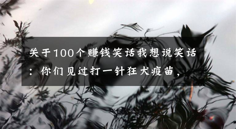 关于100个赚钱笑话我想说笑话：你们见过打一针狂犬疫苗，反手就赚好几万的吗，哈哈