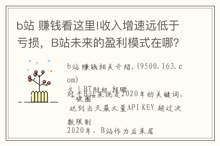 b站 赚钱看这里!收入增速远低于亏损，B站未来的盈利模式在哪？