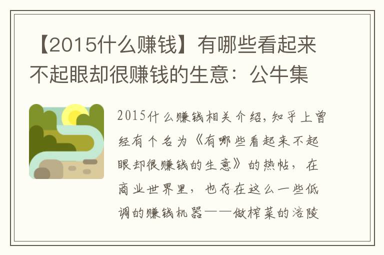 【2015什么赚钱】有哪些看起来不起眼却很赚钱的生意：公牛集团的崛起之路