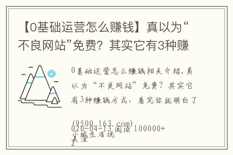 【0基础运营怎么赚钱】真以为“不良网站”免费？其实它有3种赚钱方式，看完你就明白了
