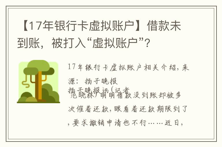 【17年银行卡虚拟账户】借款未到账，被打入“虚拟账户”？