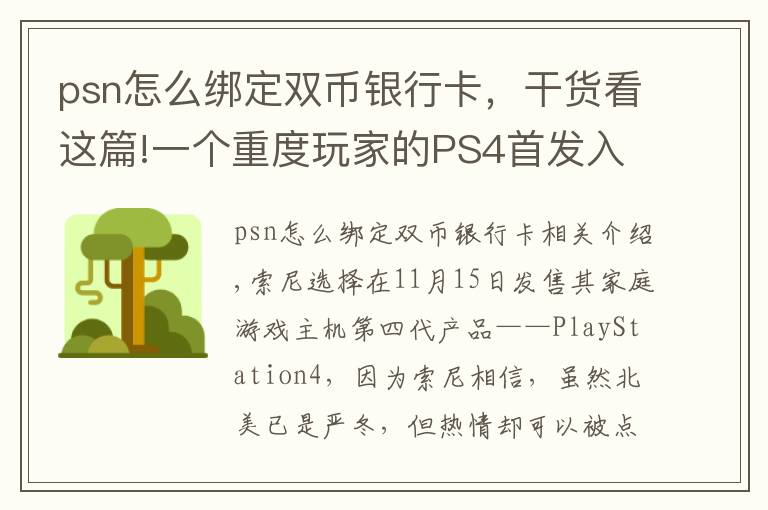 psn怎么绑定双币银行卡，干货看这篇!一个重度玩家的PS4首发入手体验